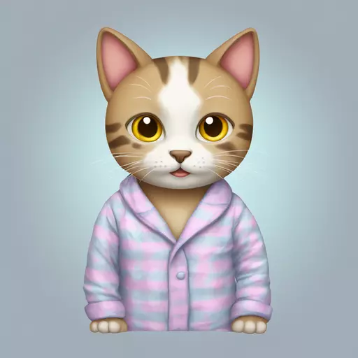 A cat in pajamas emoji