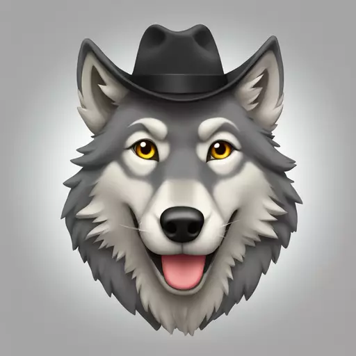 wolf with hat emoji