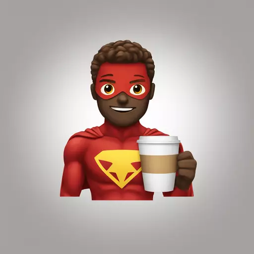 superhero for delicious coffee emoji