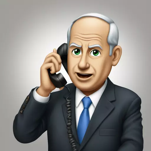 BiBi Netanyahu calling trump through phone emoji
