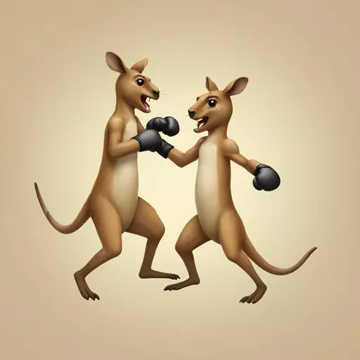 Kangaroo boxing emoji