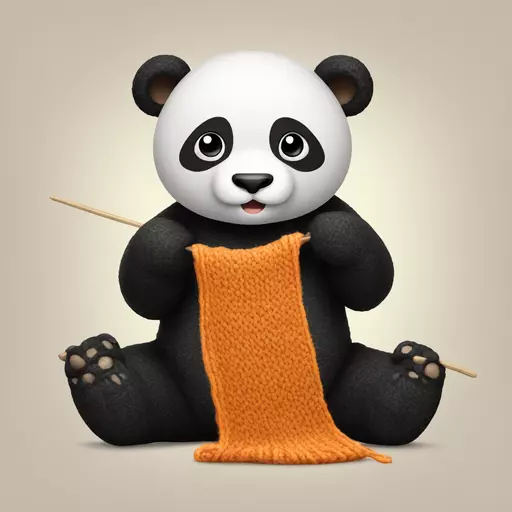 panda knitting emoji