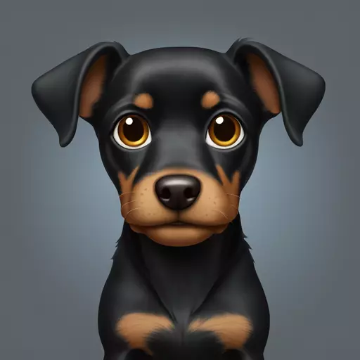 A small black dog with four brown legs emoji