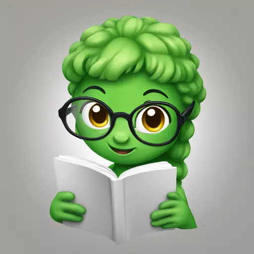 cute little girl green dino reading with glasses emoji
