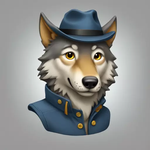 wolf with hat emoji