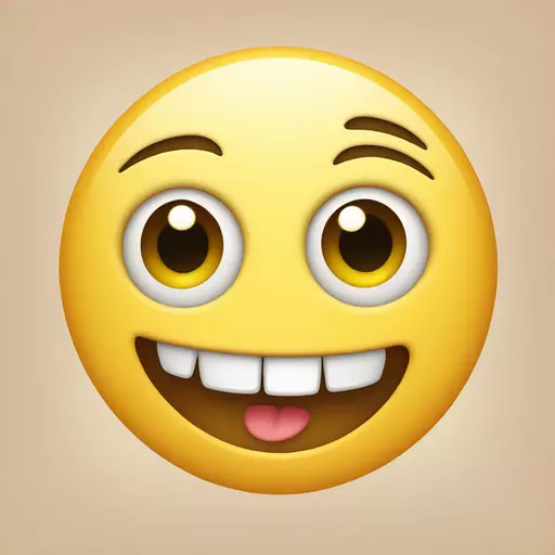 A Happy face with teeth eyes emoji