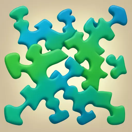 green and blue puzzle emoji