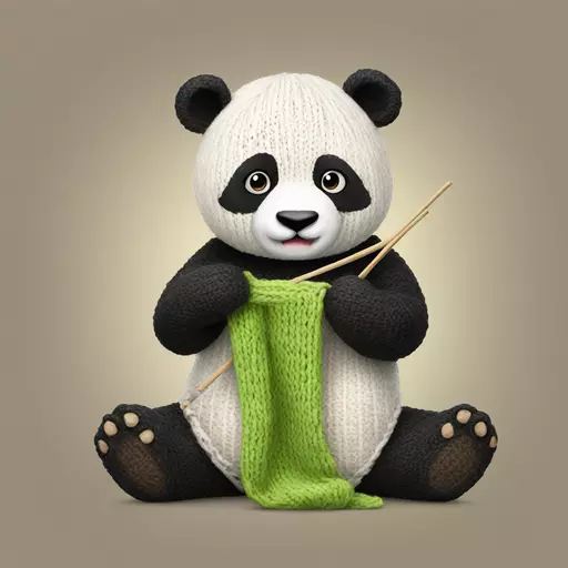 panda knitting emoji