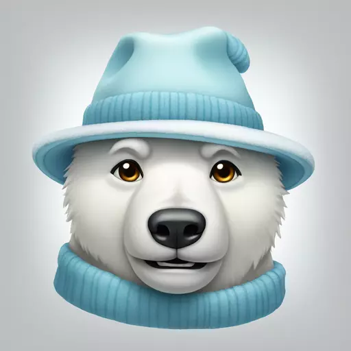 polar bear with hat emoji