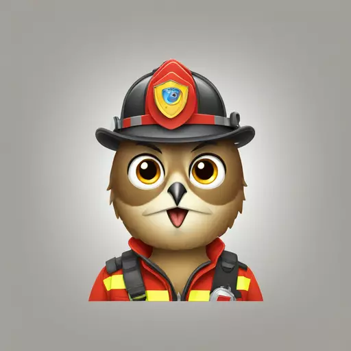 Owl fireman emoji