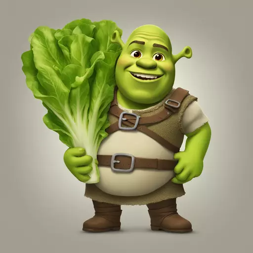 shrek holding lettuce emoji