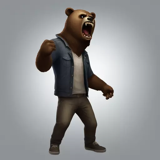 David King from Dead By Daylight as a bear shouting angrily emoji
