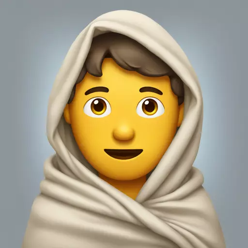 a man wrapped in a blanket emoji