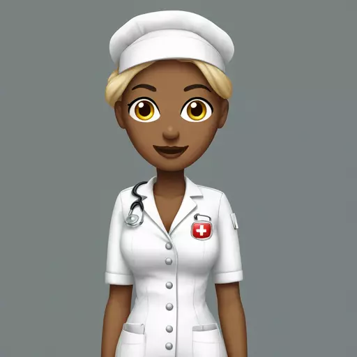 sexy white nurse with cleavage and stockings emoji