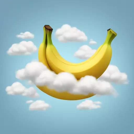 banana with clouds around emoji