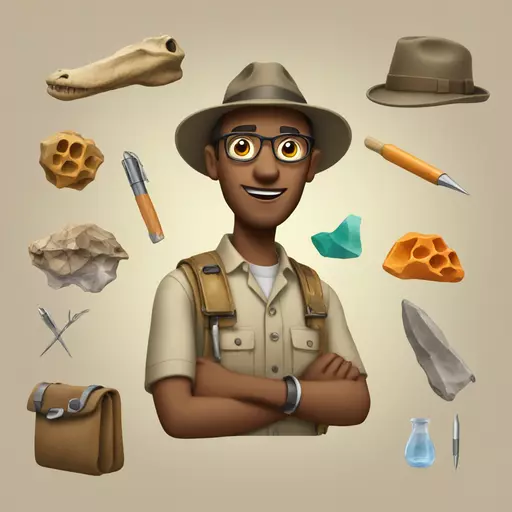 a paleontologist with his work materials emoji