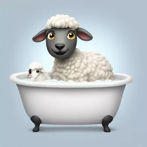 sheep in a bathtub emoji