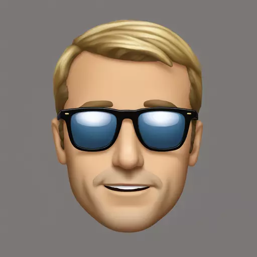 Emmanuel Macron with sunglasses emoji