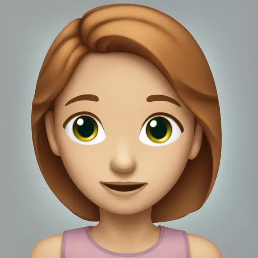 pretty girl with blue-green eyes and chestnut hair emoji
