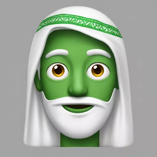 apple emoji white guy, green eyes, with a keffyeh that cover all his face, except nose, eyebrows and eyes emoji
