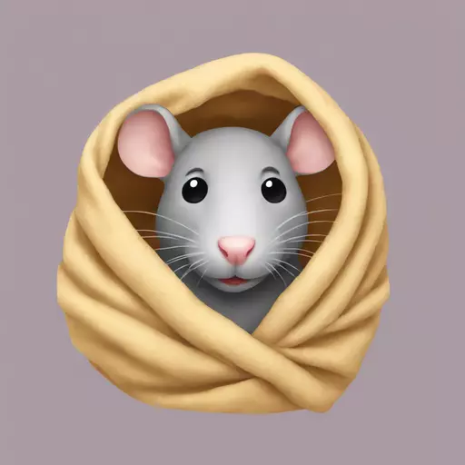 a rat in a blanket emoji