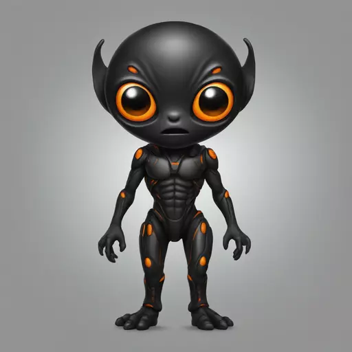 alien black with orange details emoji