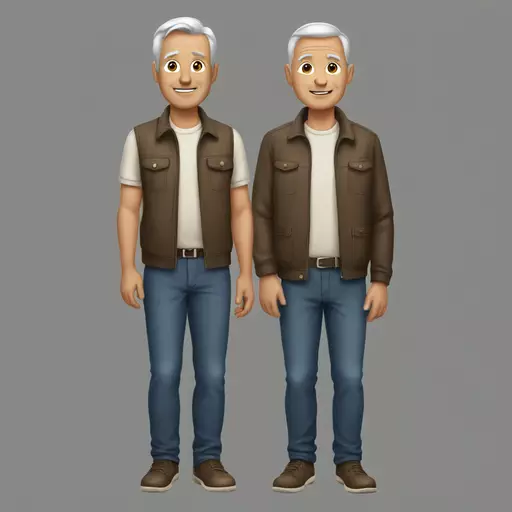 older men short hair and belly emoji