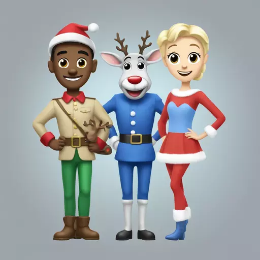 Rudolph and Hermey the Elf emoji