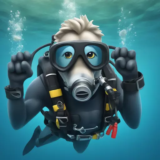 wolfy scuba diving emoji