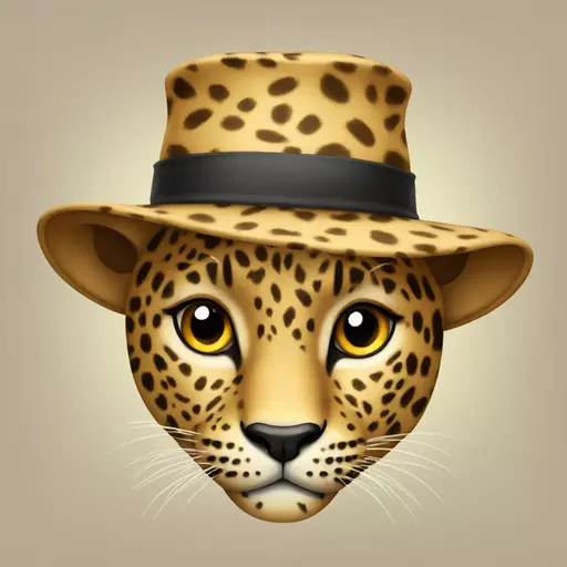 leopard with hat emoji