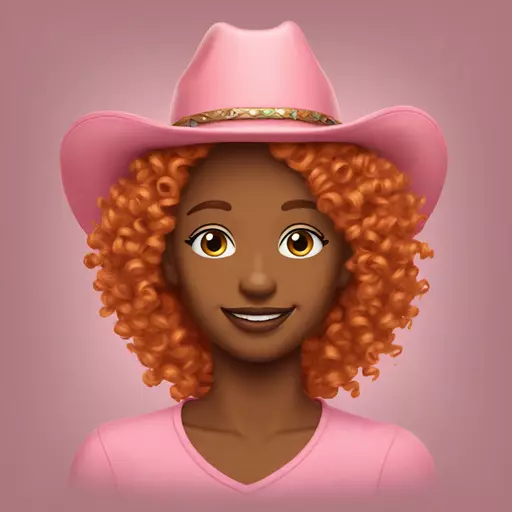 smileyface curlyginger pink cowboyhat eyeshadow emoji