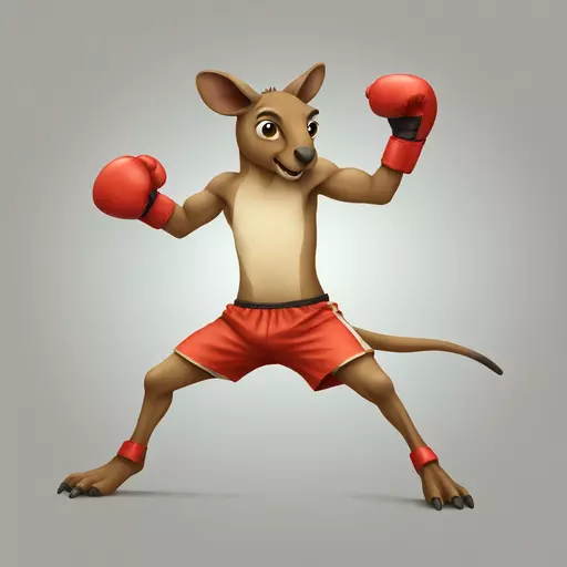 Kangaroo boxing emoji