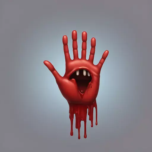 Psychosis blood hand emoji