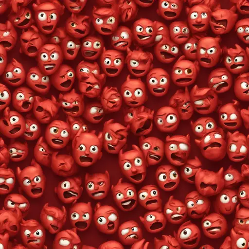 diable rouge avec un costard emoji
