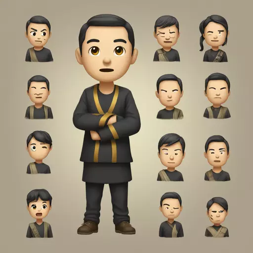 习近平   小熊维尼形象、西装、挥手 emoji