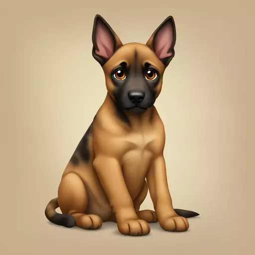 Belgian Malinois puppy emoji with calico tortoiseshell cat emoji