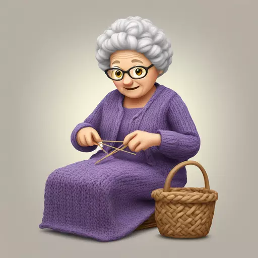 granny knitting emoji