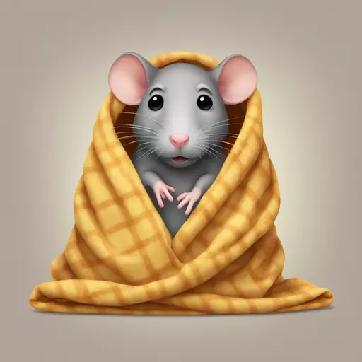 a rat in a blanket emoji