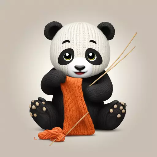 panda knitting emoji