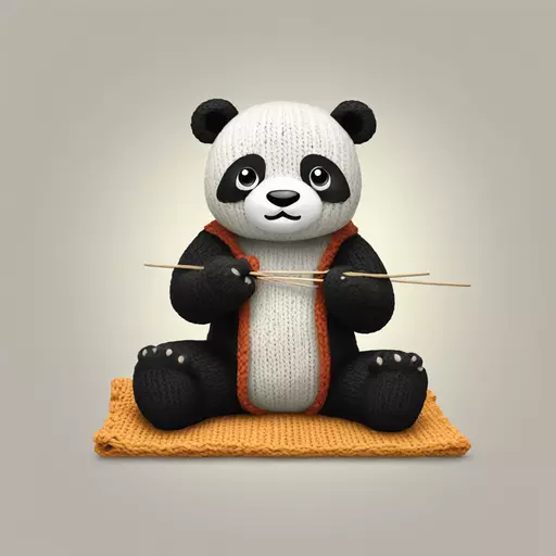 panda knitting emoji