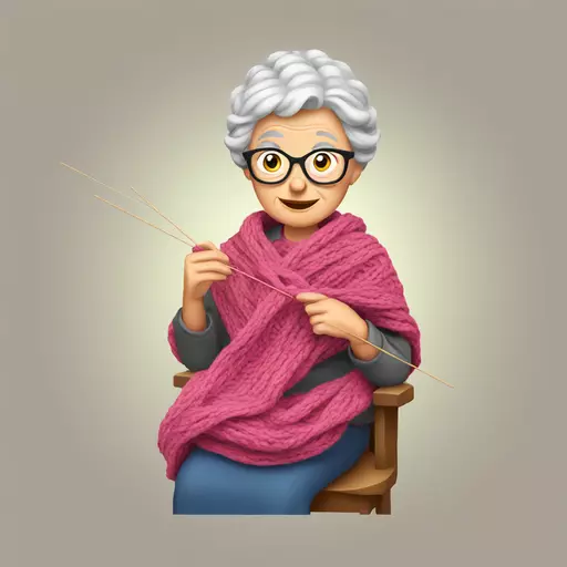 granny knitting emoji