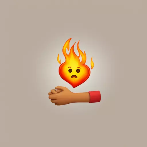 heart with flame which is behind emoji