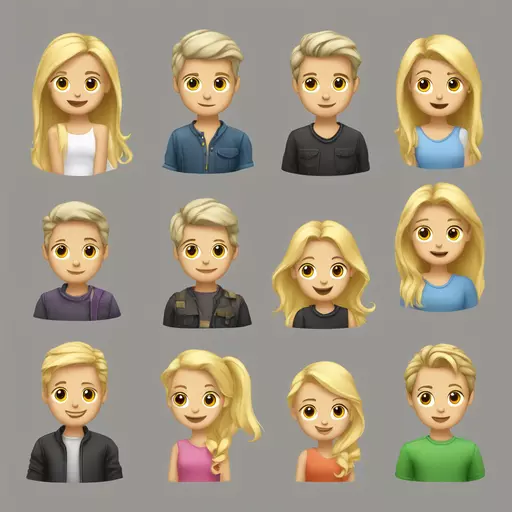 Grauhaariger junger Mann und blondes Mädchen emoji