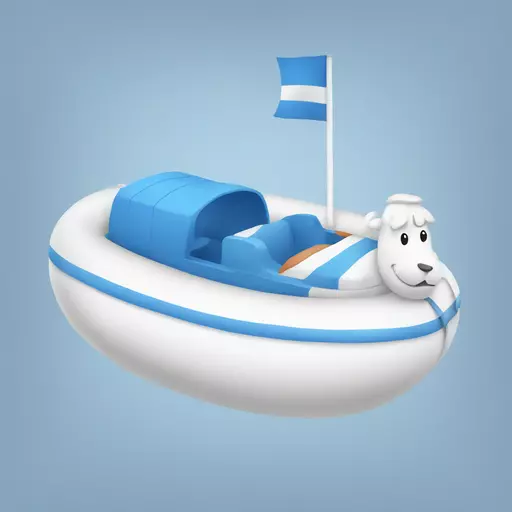 white and blue life float emoji