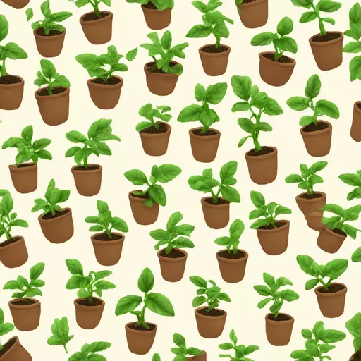 small pepper plants in small pots emoji