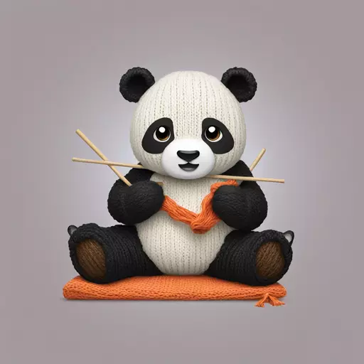 panda knitting emoji