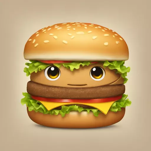Winking hamburger emoji