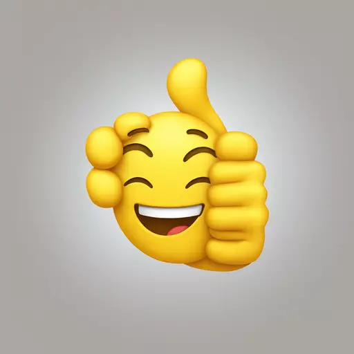 happy yellow cute emoji with thumbs up emoji