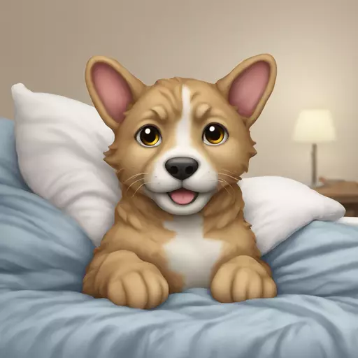 Marder snuggles in the bedding emoji