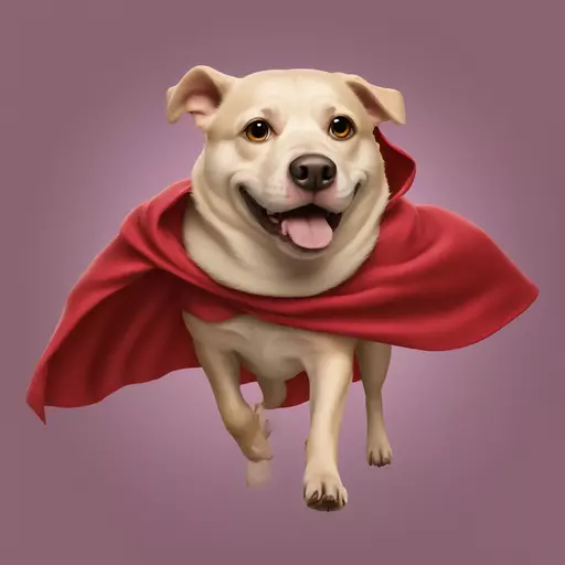 A hog dog with a cape flying around  emoji
